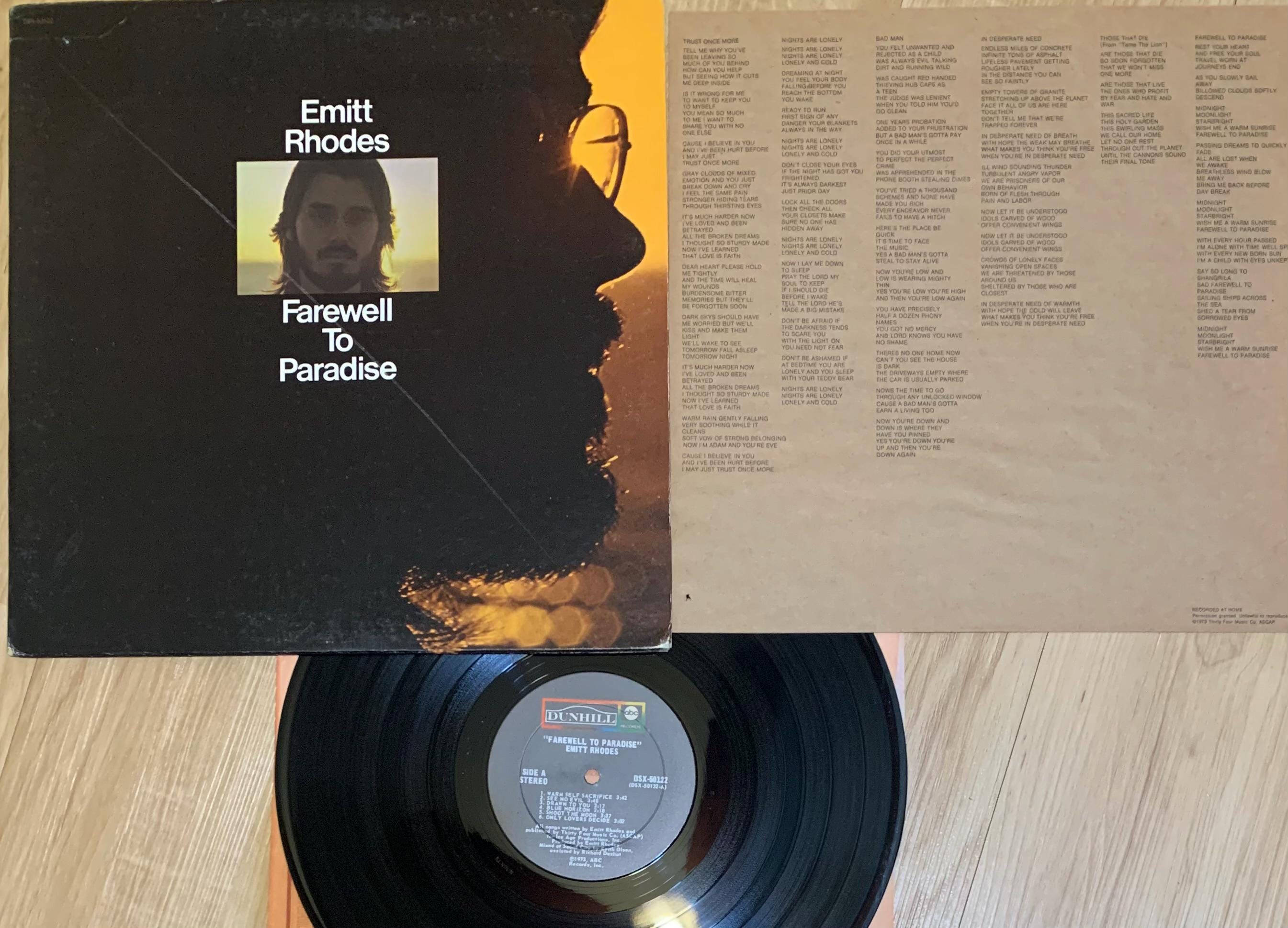 Vintage Vinyl - Emitt Rhodes, Farewell to Paradise, Dunhill