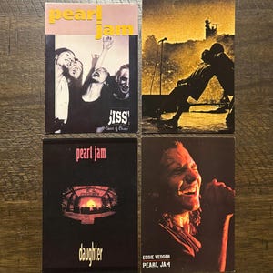 Vintage Postcard - Lot of 4, Pearl Jam & Eddie Vedder, Never Used