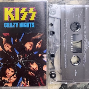 Vintage Cassette Tape - Kiss, Crazy Nights, Mercury, Tested, and Plays Well, Gene Simmons, Paul Stanley, Eric Carr, Bruce Kulick