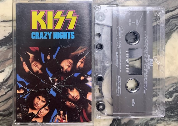 Vintage Cassette Tape - Kiss, Crazy Nights, Mercury, Tested, and