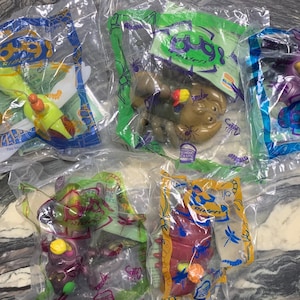 Vintage Toy Lot of 5, Sealed, Burger King Toy, 1998, Bug Riders