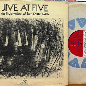 Vinilo vintage: Jive at Five, los creadores de estilo del jazz, décadas de 1920 a 1940, Count Basie, Sidney Beecher, Benny Carter,…, New World Records