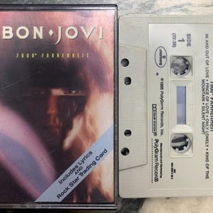 Fita Cassete Vintage - Bon Jovi, 7800 Fahrenheit, , Mercury, Letras e Cartão Colecionável, Testado e Toca Bem