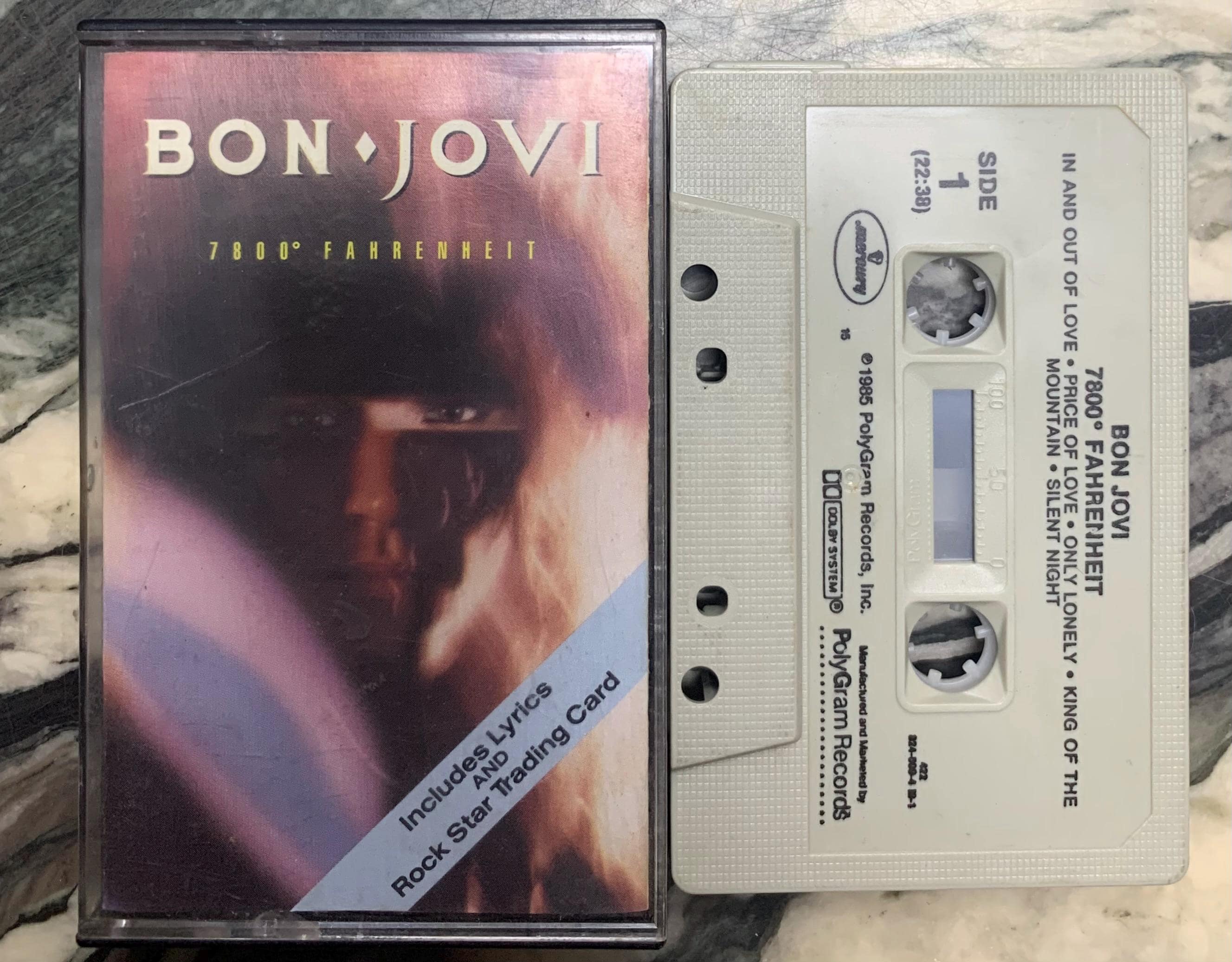 Vintage Cassette Tape - Bon Jovi, 7800 Fahrenheit, , Mercury