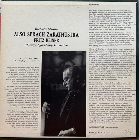 Vintage Vinyl - R. Strauss, Also Sprach Zarathustra, Fritz Reiner