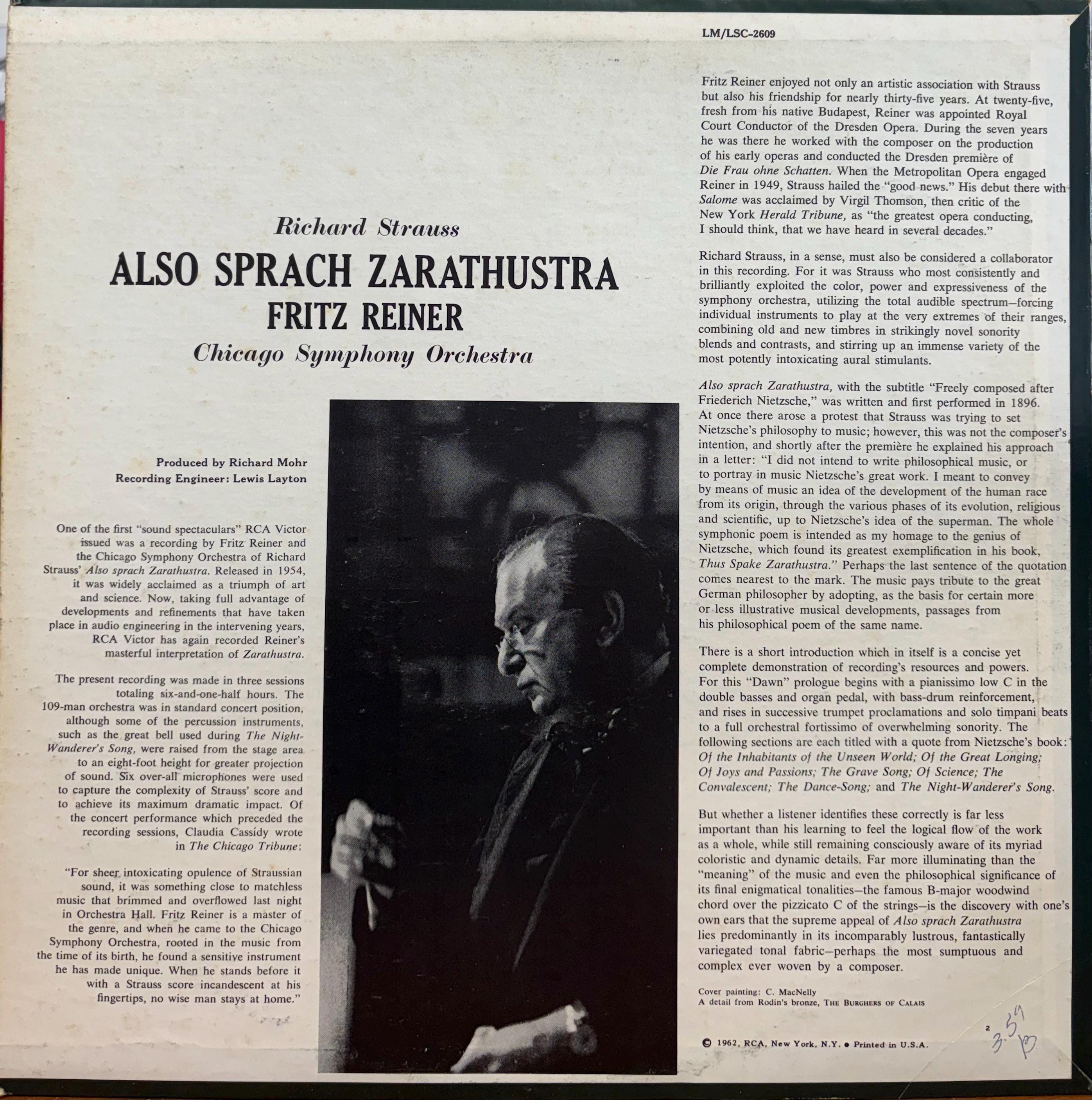 Vintage Vinyl - R. Strauss, Also Sprach Zarathustra, Fritz Reiner