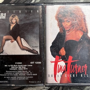 Vintage Cassette Tape - Lot of 2, Tina Turner, Private Dancer, Break Every Rule, Capitol, Tested, Plays Well