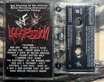 Vintage Cassette Tape - World Wrestling Federation, Aggression, Run DMC, Snoop Dog, Method Man, Ice-T,…Priority Records, Play Tested