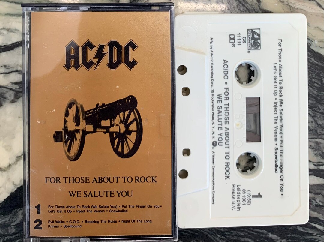 Vintage Cassette Tape - AC DC, for Those About Rock We Salute You ...