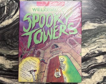 Vintage Book - Sealed, Welcome to Spooky Towers, Henderson Publishing, 1996, Paperback, Creepy Door Hanger & Scary Bits, Spooky Mobile