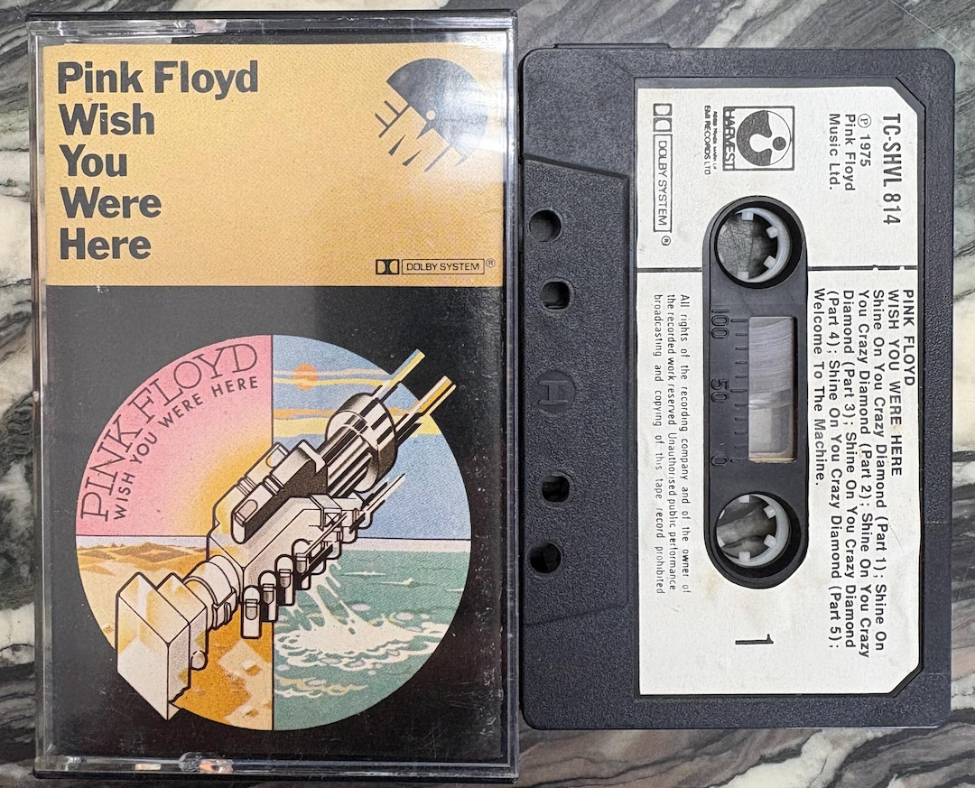 Vintage Cassette Tape - Pink Floyd, Wish You Were Here, Harvest