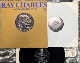 Vintage Vinyl - Ray Charles, a Man and His Soul, Canadian ABC Records ABCS 590X, 2 LPs Gatefold Cover, and Attached Book, Limited Edition