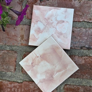 READY TO SHIP Ceramic Tile Coasters Alcohol Ink