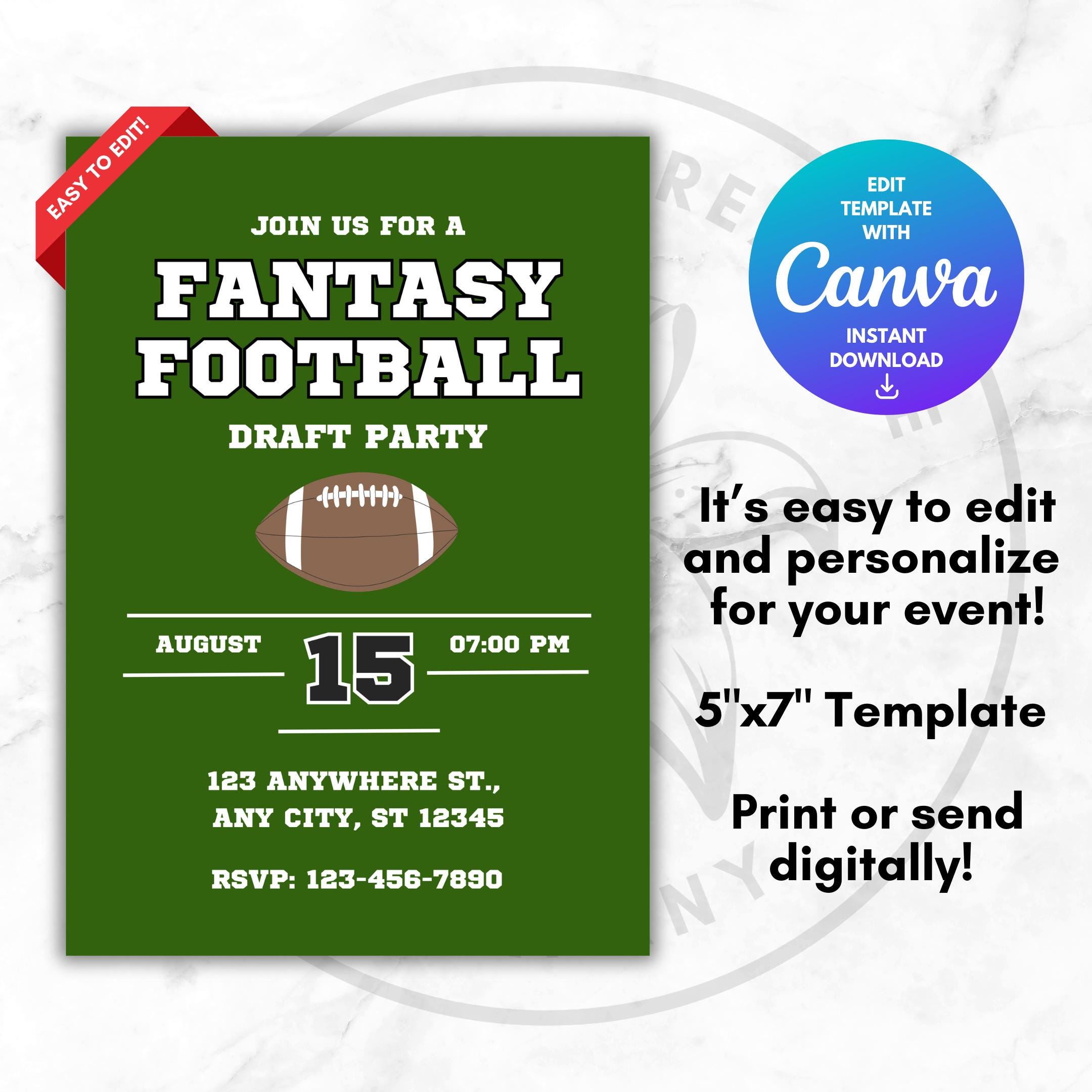 Fantasy Football Invitation Template Editable Fantasy Football Fantasy Football Invitation Template Editable Fantasy Football