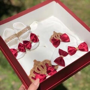 Newborn take |  home outfit | Luxury outfit| Baby Girl Bling Outfits Baby Girl Layette Set |Personalized Baby Girl Outfit