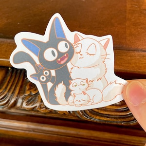Kikis Lieferservice Aufkleber | Wasserfeste Aufkleber | Bullet Journal Aufkleber | Laptop Dekor | Studio Ghibli Vibes | Süßer Katzen Sticker