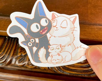 Kiki's Delivery Service Waterproof Sticker: Jiji and Cats