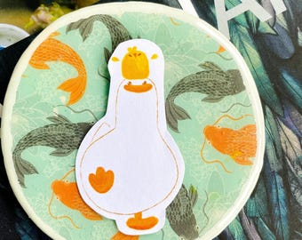 Handmade Kawaii Chicken and Goose Stickers: Laptop Decor