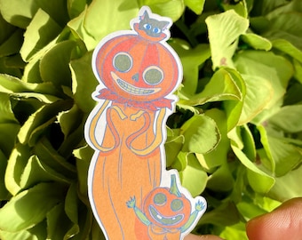 Over The Garden Wall Pumpkin Men Handmade Sticker