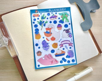 Blueberry Animal Matte Sticker Sheet | Planner, Journal