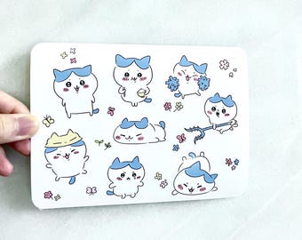 Chiikawa: Hachiware Sticker Sheet | Cute Cat Stickers | Kawaii Anime Stickers | Waterproof Stickers | Vinyl Sticker Sheet