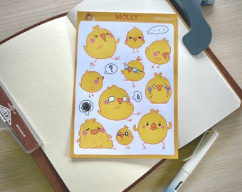 Molly the Chicken Sticker Sheet: Journaling Stickers