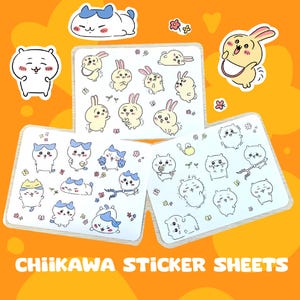 Chiikawa Sticker Sheet | Usagi Stickers | Hachiware Stickers | Kawaii Anime Stickers | Waterproof Stickers | Tumbler and Laptop Decor