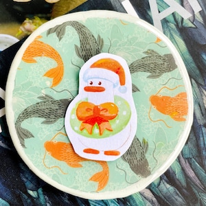 Stickers oie de Noël | Stickers Bullet Journal | Décoration pour ordinateur portable | Sticker mignon d'oie | Stickers Père Noël canard | Sticker kawaii fait main