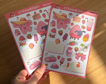 Strawberry Sticker Sheet: Planner and Journal Stickers