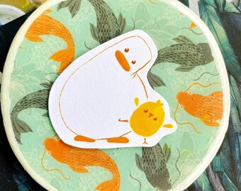 Chicken and Goose Stickers | Bullet Journal Stickers | Laptop Decor | Cute Goose Sticker | Handmade Kawaii Sticker | Watercolor Stickers