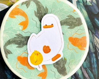 Handmade Chicken and Goose Stickers: Kawaii Laptop Decor