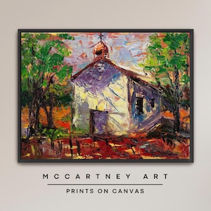 Church in Shadows on CANVAS, Wall Art Print, Oil Painting Print, Wall Art Framed Canvas, Wall Decor