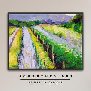 Fields on CANVAS, Wall Art Print, Oil Painting Print, Wall Art Framed Canvas, Wall Decor