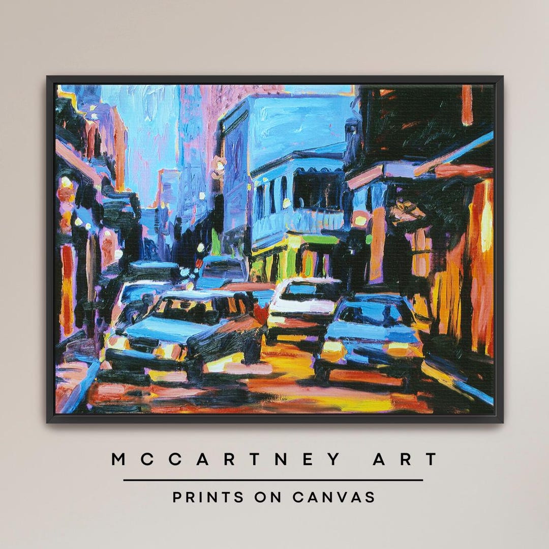 New Orleans Night on CANVAS, Wall Art Print, Oil Painting Print, Wall