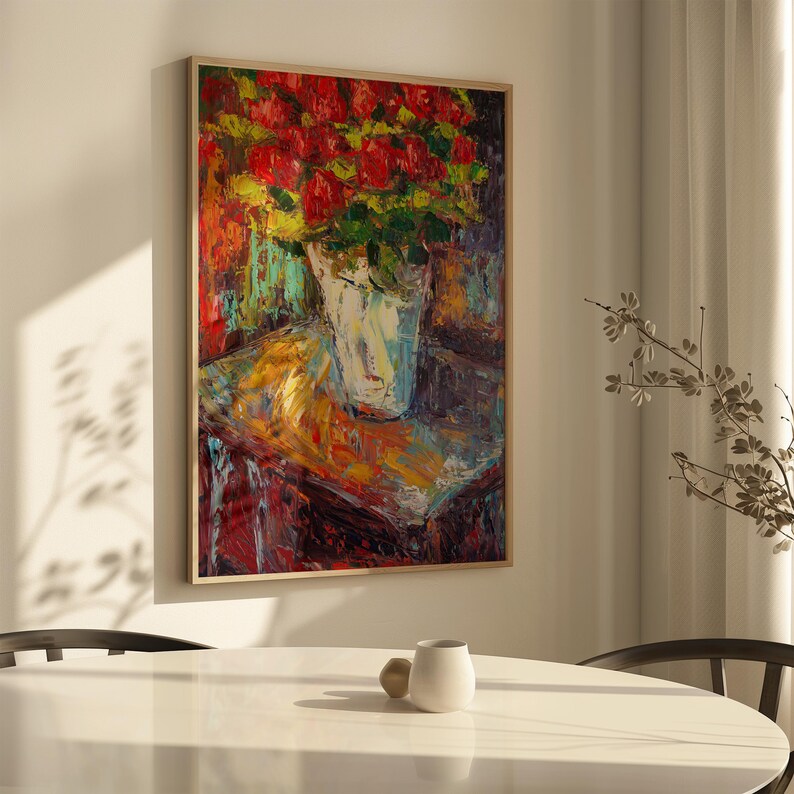 Arrangement on Table on CANVAS, Wall Art Print, Oil Painting Print