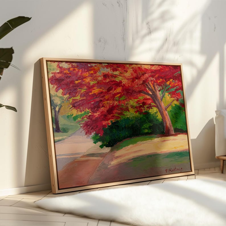 Japanese Maple on CANVAS, Wall Art Print, Oil Painting Print, Wall Art