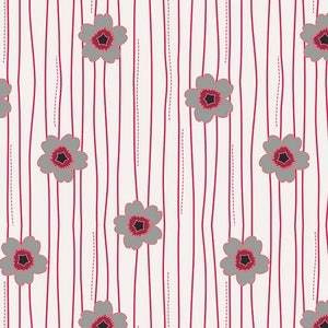 Art Gallery Fabrics ~ Nordika Flowerfall Ruby ~ Designed by Jeni Baker ~ Woven Cotton by the Yard