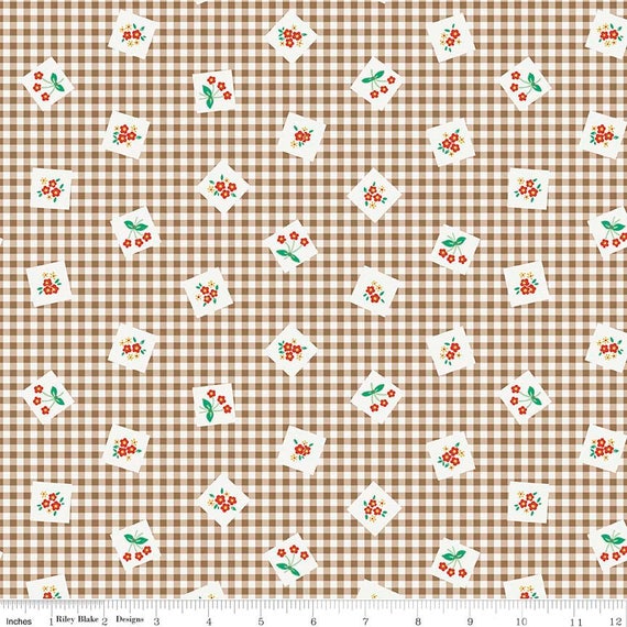Gingham Farm Fabric Material by the METRE