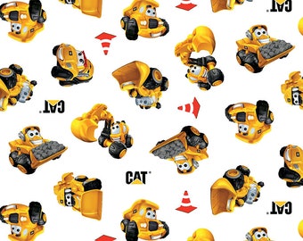 CAT Construction Vehicles Fabric: Riley Blake Buildin' Crew Cotton