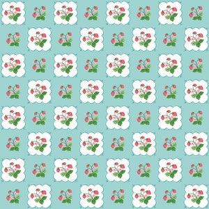 Summer Picnic Fabric by Melissa Mortenson ~ Tablecloth Songbird ~ Strawberries & Lattice Print ~ Riley Blake