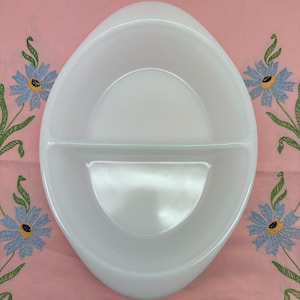 Vintage Glasbake divided oval casserole dish