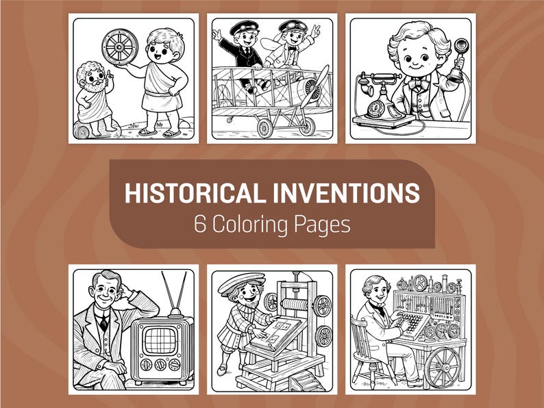 Inventions Coloring Historical Inventions Coloring Pages for Kids Educational Coloring ...