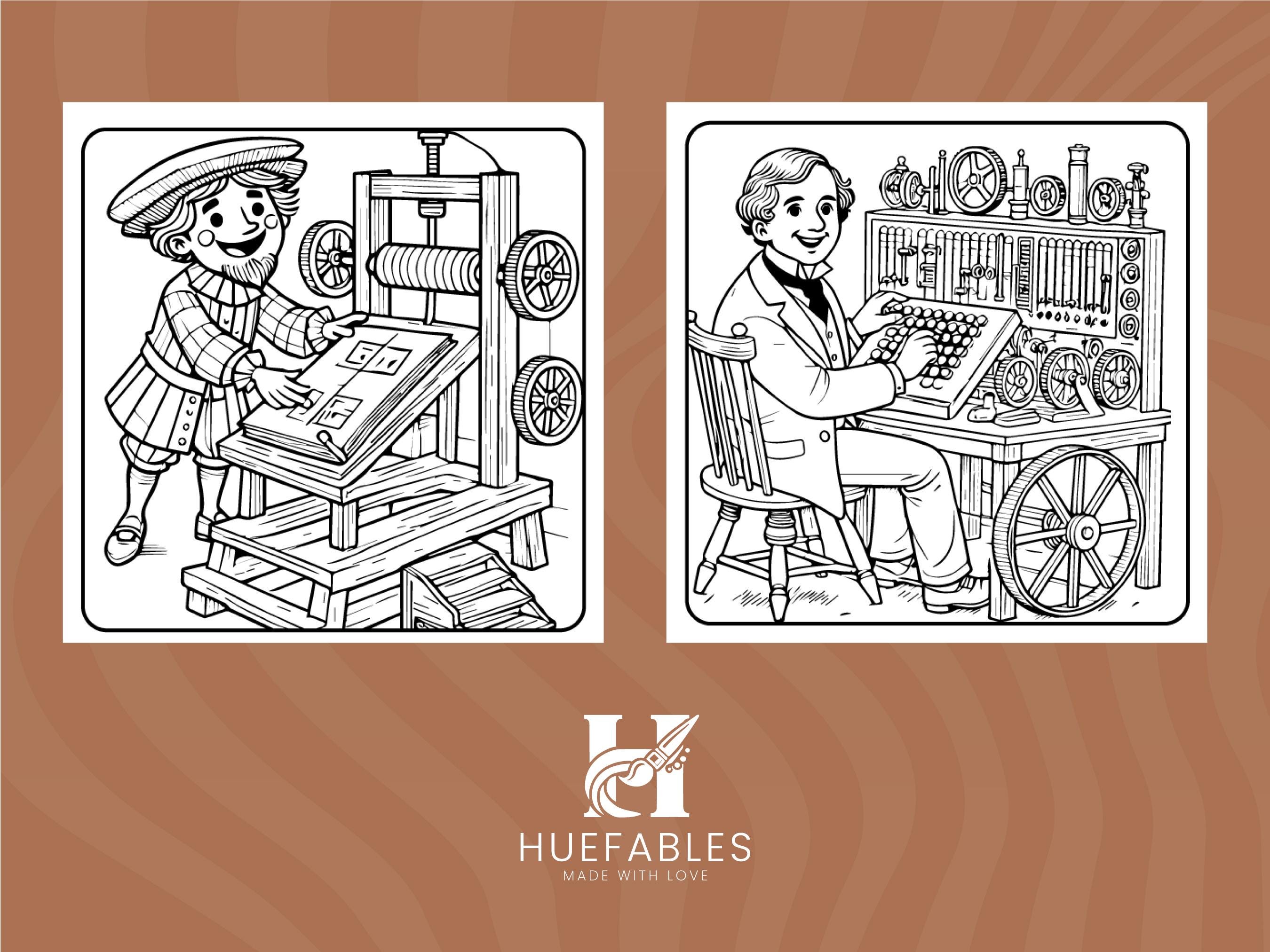 Inventions Coloring Historical Inventions Coloring Pages for Kids Educational Coloring ...