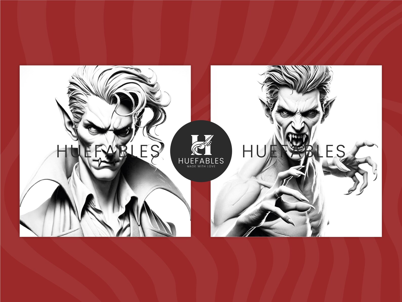 Grayscale Vampire Raphael Grayscale Vampire Coloring Pages: Horror Illustrations (PDF Download ...