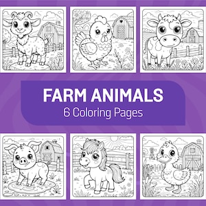 Printable farm animal coloring page featuring simple and fun designs for kids to enjoy.
