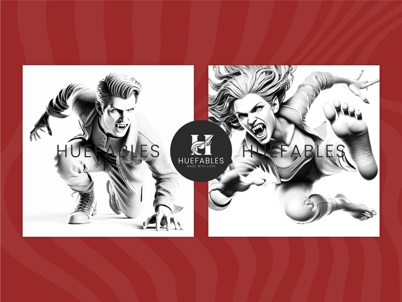 Grayscale Vampire Raphael Grayscale Vampire Coloring Pages: Horror Illustrations (PDF Download ...