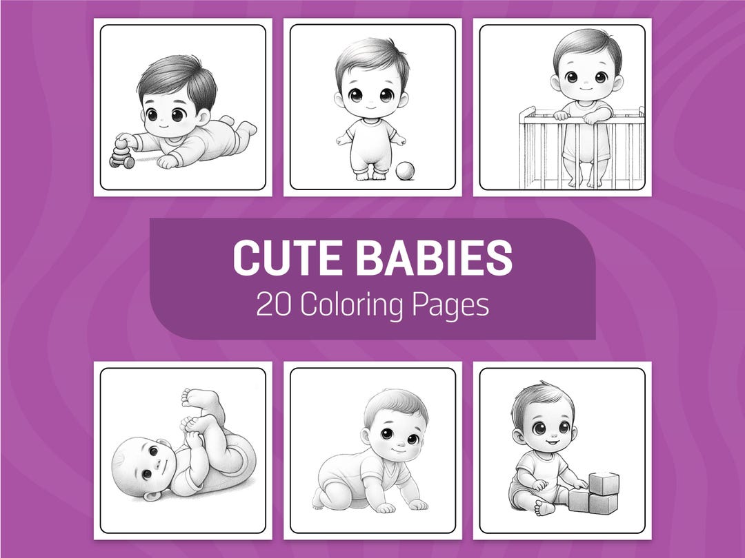 Cute Baby Coloring Pages for Adults & Kids - Adorable Babies Coloring ...