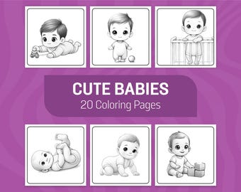 Baby Malbuch 20 Graustufen Malbuch zum Downloaden