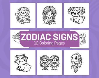 Kolorowanki ze znakami zodiaku – sztuka astrologii, relaksująca aktywność (PDF)