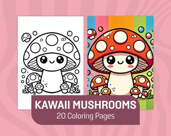 Kawaii Mushroom Coloring Pages | 20 Designs (PDF Download)